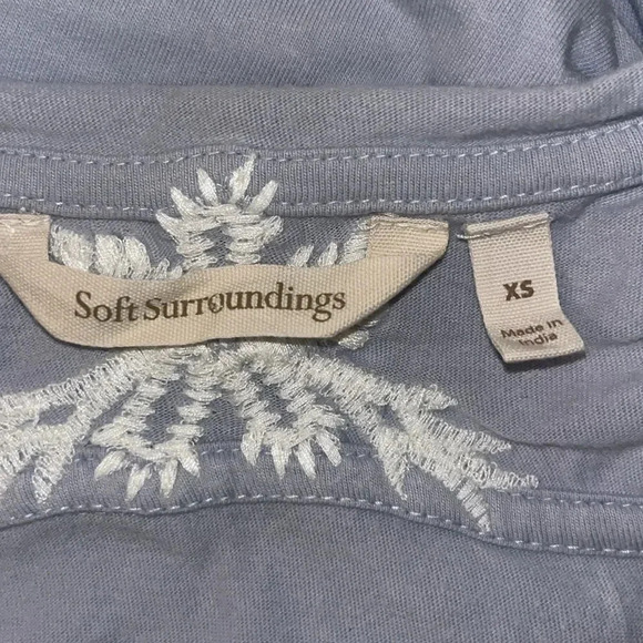 Soft Surroundings Short Sleeves Embroidered Blouse Size XS (fits larger) - Picture 7 of 8